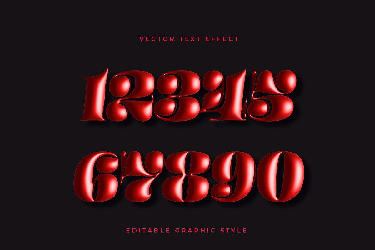Red Glossy Bubble Text Effect preview 2