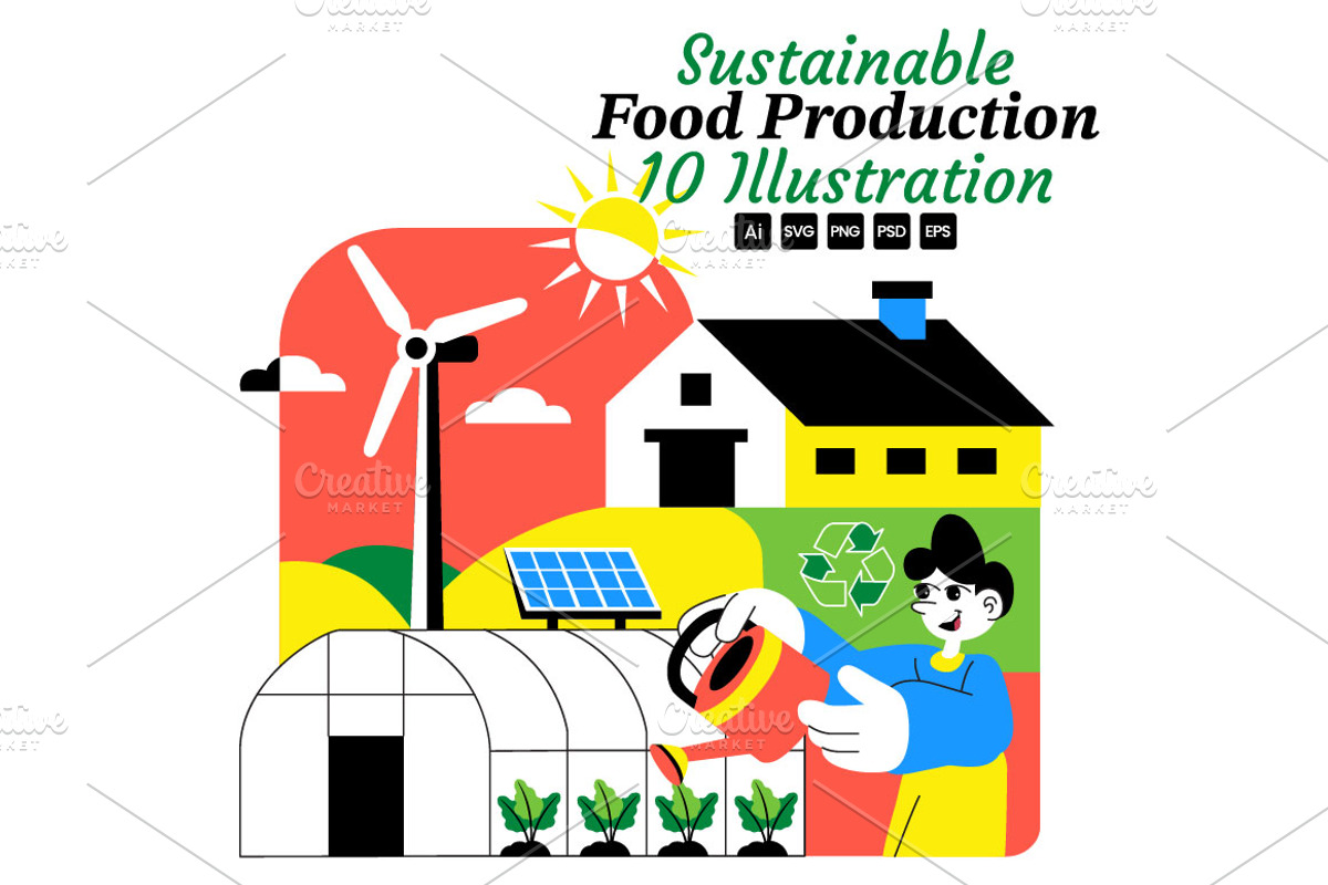 10 Sustainable Food Production, a Food Illustration by denayunebgt (Photo 1 of 4)
