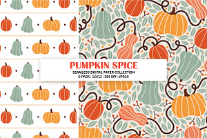 Pumpkin Spice Seamless Digital Paper