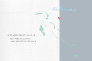 Watercolor Map of the Bahamas, an Object Graphic by Beloved Paper (Thumbnail 4 of 6)
