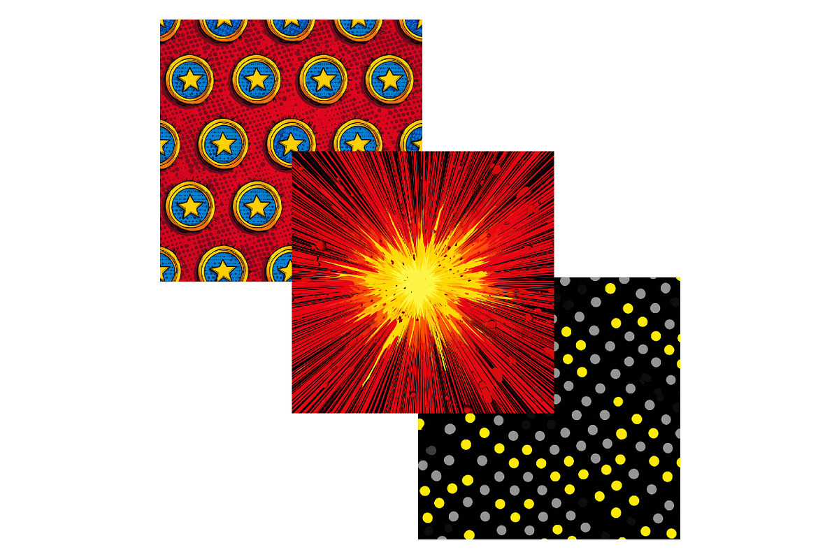 Superhero Digital Papers, a Pattern Graphic by CitraGraphics (Photo 4 of 5)