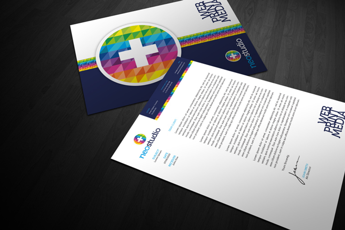 RW NeoStudio Modern Identity + Logo, a Stationery Template by Reclameworks (Photo 3 of 5)