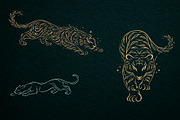 Wild Tiger & Leaves Botanical Vector, an Object Illustration by Christine Krahl (Thumbnail 9 of 17)