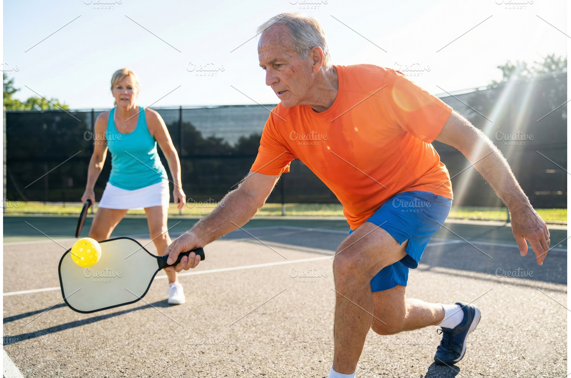 Seniors Play Squash Outdoors, a Sports & Recreation Photo by CREATIVEDEF