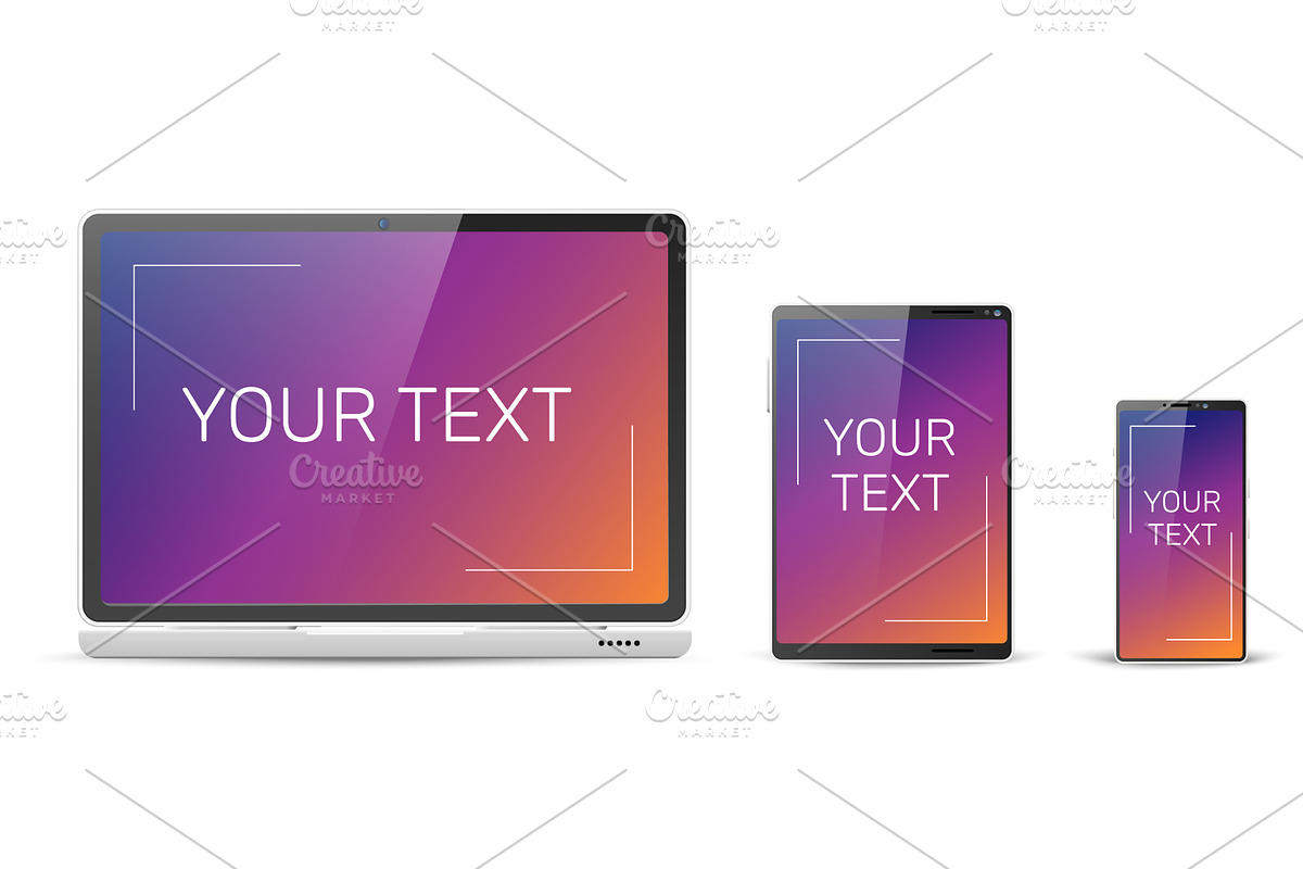 Realistic laptop, tablet and cell, a Technology Illustration by Vectorbuum