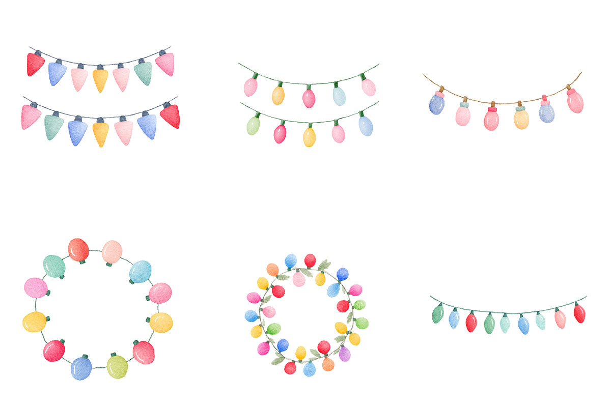 Christmas lights clipart, an Illustration by CreationArt (Photo 2 of 5)