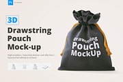 Drawstring Pouch Mock-Up, a Packaging Mockup by WebAndCat (Thumbnail 1 of 7)