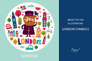 Illustrations with London symbols, a Decorative Illustration by MoleskoStudio (Thumbnail 1 of 9)