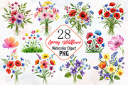 Spring Wildflower Clipart Sublimatio, an Illustration by RobertsArt (Thumbnail 1 of 7)