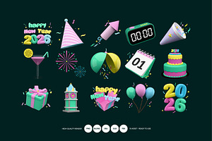 New Year Asset, an Object 3D Model by graphicook