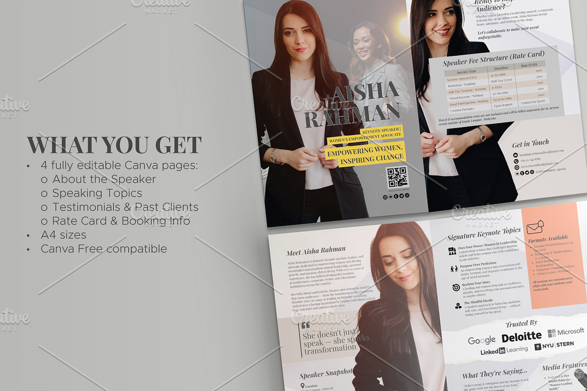 Modern Speaker Media Kit Template, a Brochure Template by Oshin Design (Photo 2 of 7)