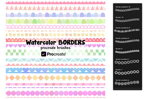 Watercolor Border Procreate Brushes