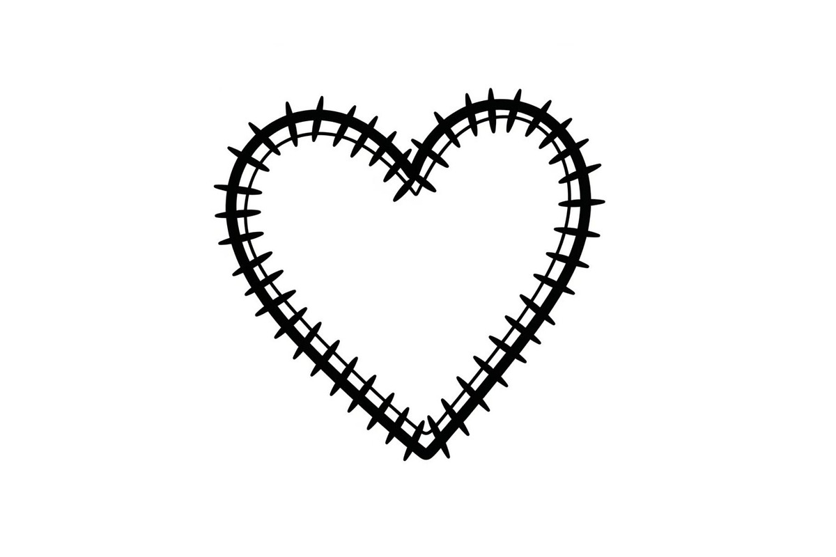 Stitched Heart Silhouette Vector Bun, an Illustration by Designs_River (Photo 41 of 41)