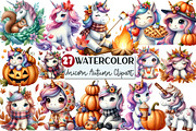 Watercolor Cute Unicorn Autumn Clipa, an Illustration by Rose Art (Thumbnail 1 of 7)