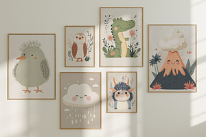 Cute Posters For Kids. Nursery Room.