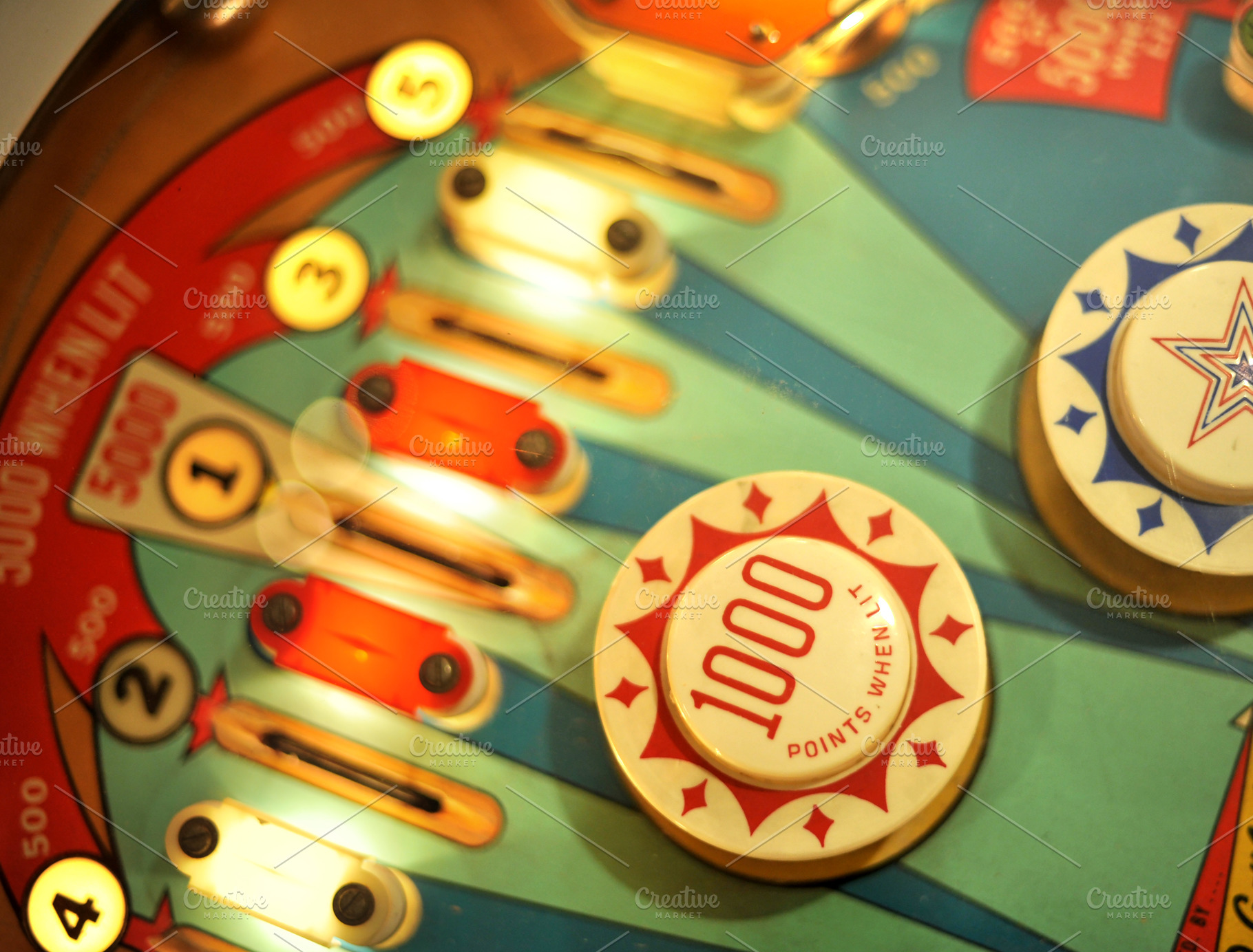 Vintage pinball machine lit up, an Arts & Entertainment Photo by Serifs & Whiskey