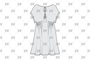 Dolman Sleeve Dress Fashion Flat, a Shirt Mockup by haydenwentworth (Thumbnail 3 of 3)