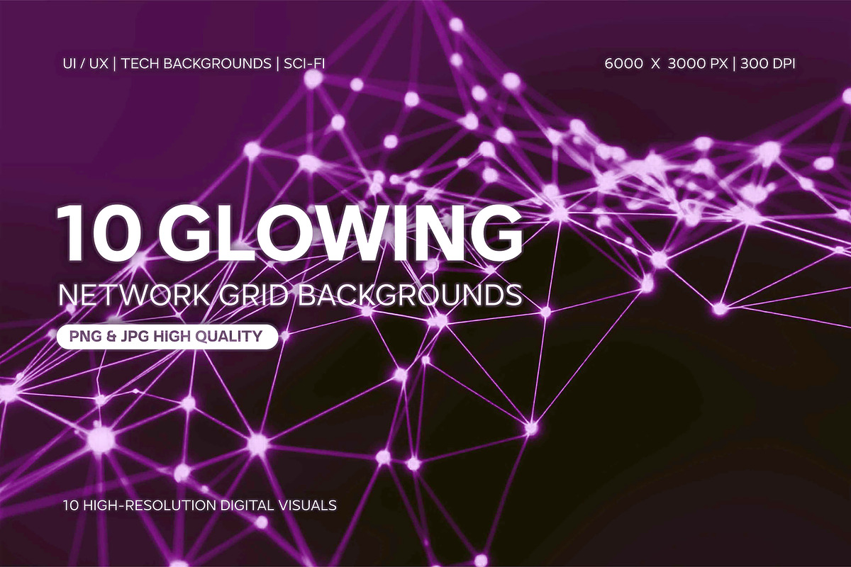 10 Glowing Network Grid Background, a Background Graphic by Partikusi Design (Photo 1 of 3)