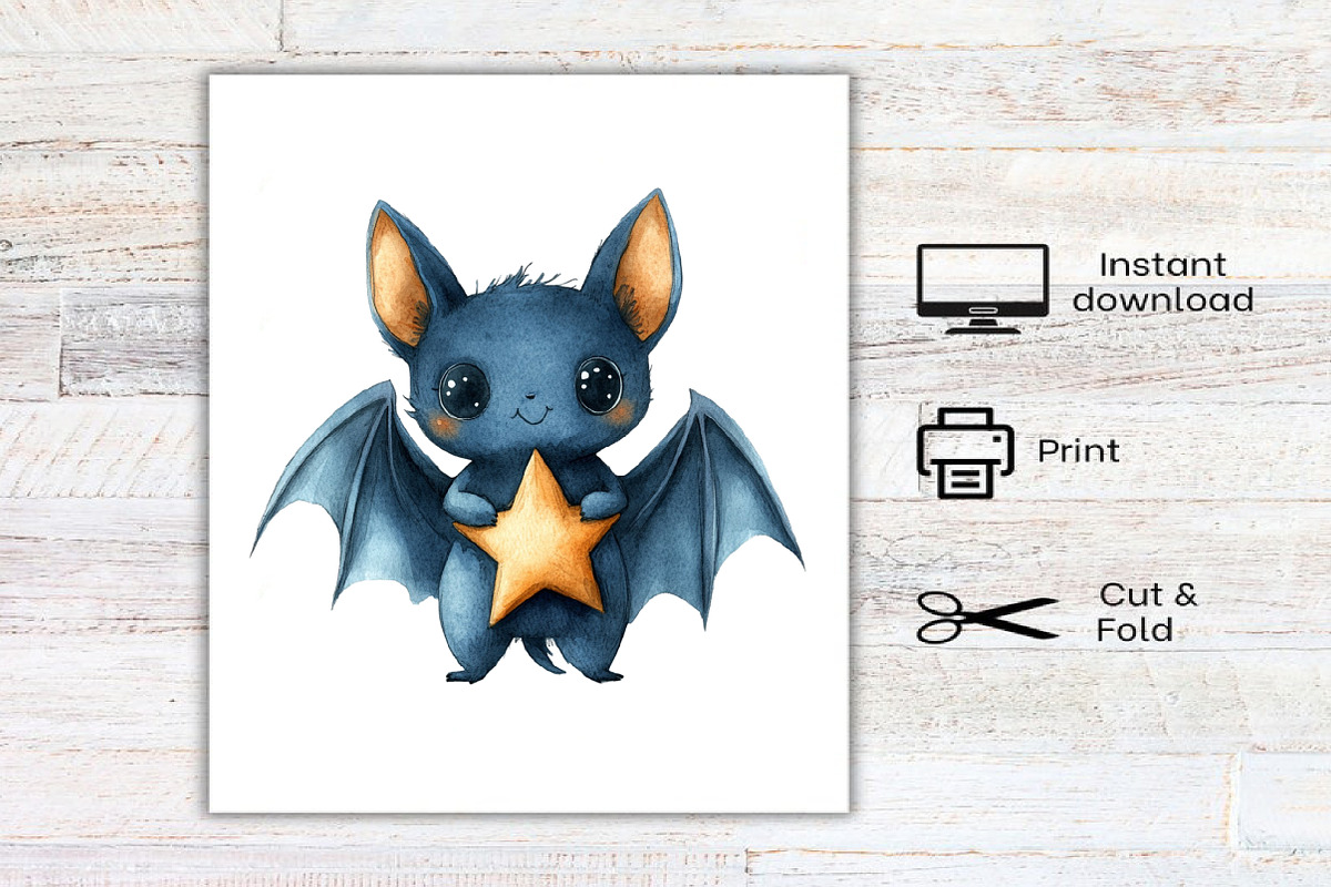 Watercolor Kawaii Spooky Clipart, an Illustration by Canvas Craft (Photo 7 of 7)