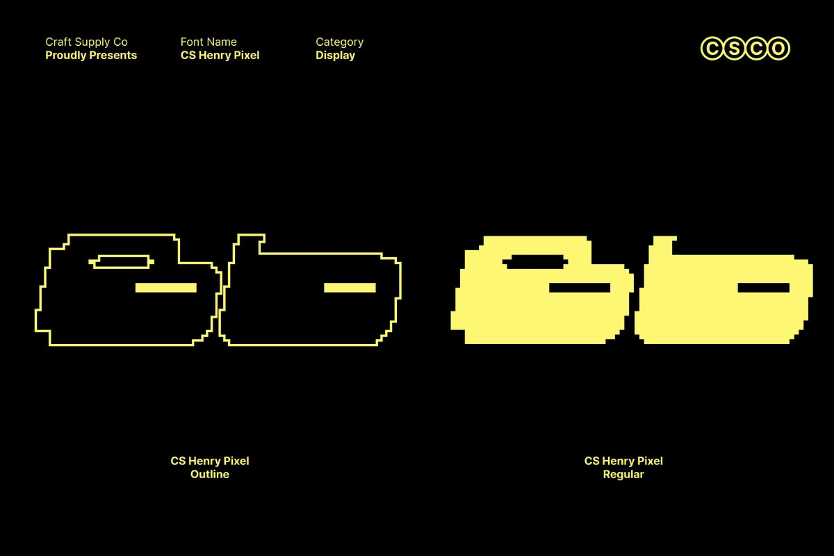CS Henry Pixel, a Sans Serif Font by Craft Supply Co. (Photo 3 of 8)