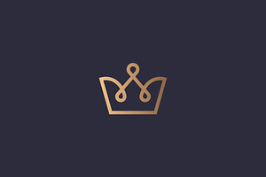 Vintage Linear Crown Vector Logo