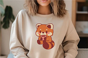 Kawaii Red Panda. T-Shirt, PNG, SVG., an Animal Illustration by KENO Mascots (Thumbnail 5 of 8)
