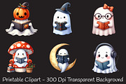 Ghost with Book Clipart, an Illustration by RobertsArt (Thumbnail 2 of 7)