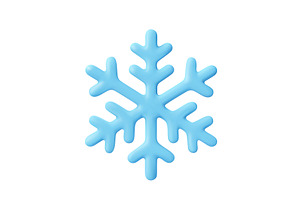 3D blue snowflake icon,, an Object Illustration by ModVector