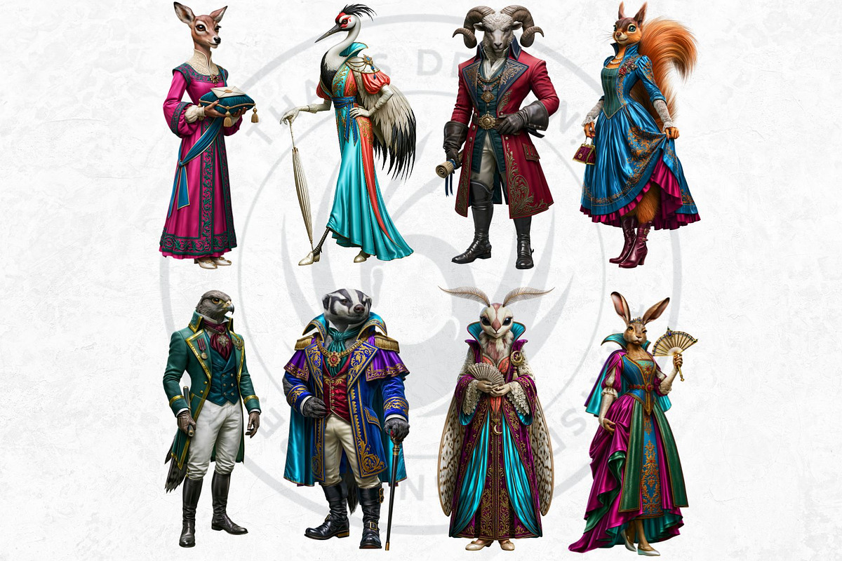 Gilded Menagerie Royal Animals, an Animal Illustration by ThatsDesignArt (Photo 12 of 13)