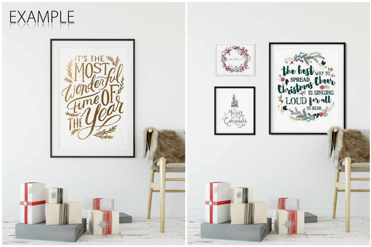 Christmas Frame Mockup Bundle, a Print Template by Yuri-U (Photo 11 of 19)