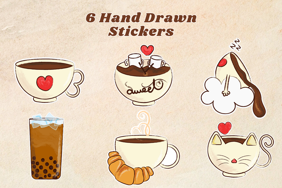 Cute Stickers For Coffee Lovers, an Illustration by tawakkultales (Photo 2 of 4)