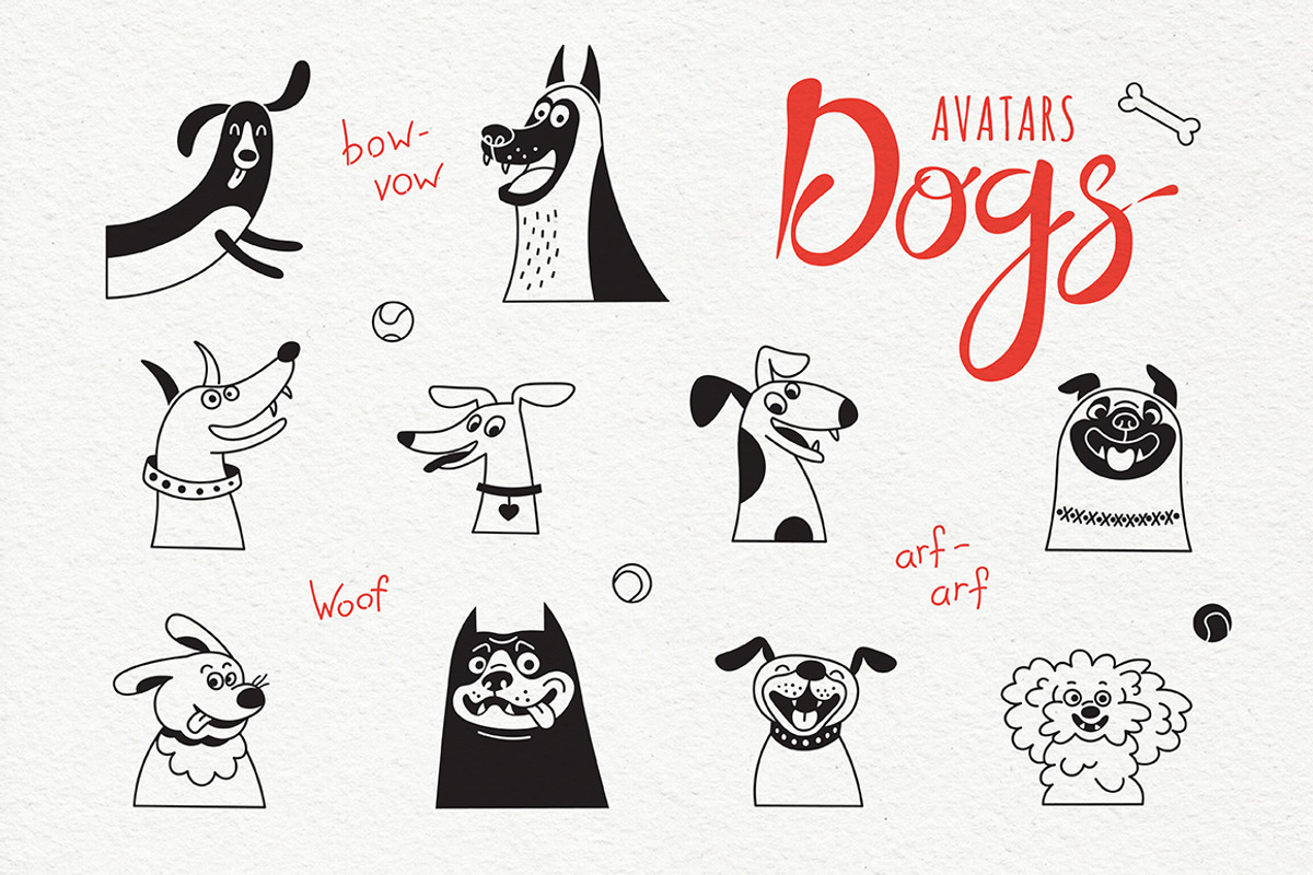 Dogs Playing, an Animal Illustration by Baksiabat (Photo 3 of 8)