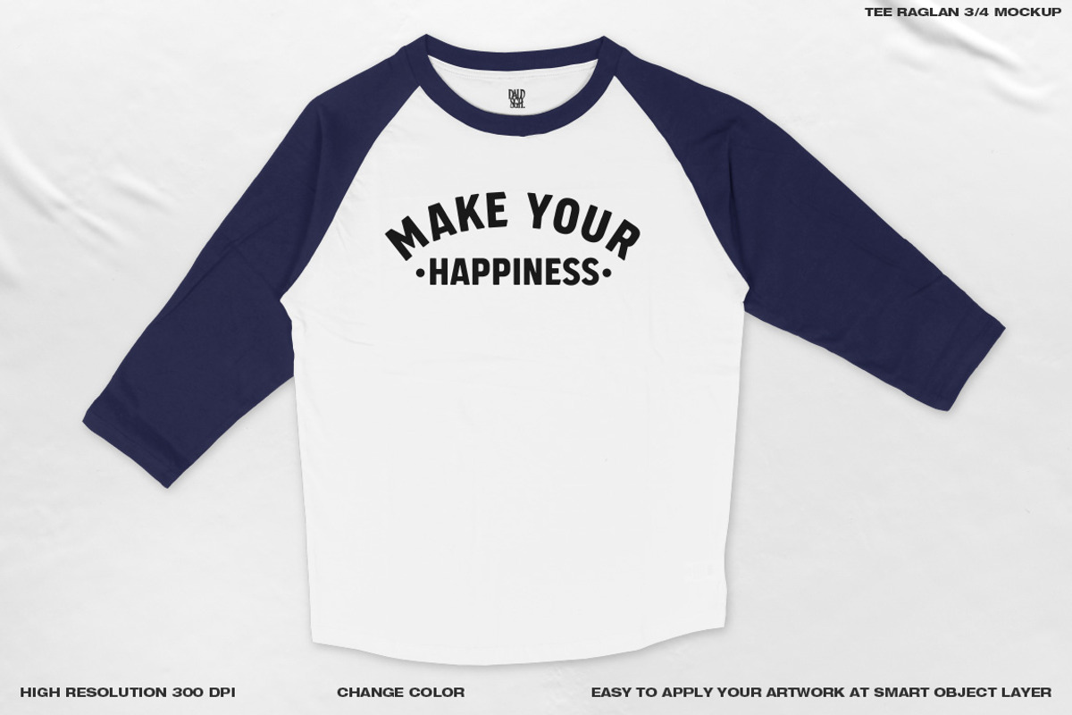 TEE RAGLAN 3/4 MOCKUP, a Shirt Mockup by DaldSgh (Photo 4 of 10)