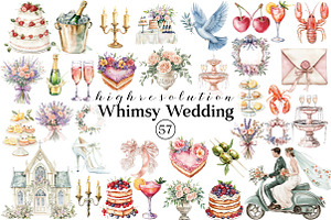 Whimsy Hand-drawn Watercolor Wedding, an Illustration by DreamCafeArt