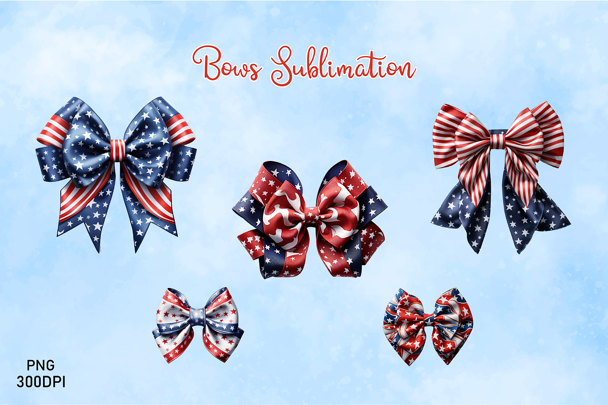 Bow Bundle Sublimation for 4th July, a Decorative Illustration by danishgraphics (Photo 2 of 3)