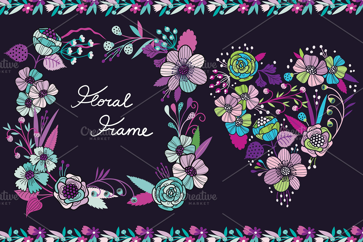 Seamless floral pattern + bonuses!, a Pattern Graphic by Purple Platypus (Photo 7 of 7)