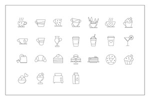 53 Coffee Shop Icons Set