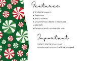 Peppermint Christmas Seamless, an Illustration by Mashimara (Thumbnail 4 of 5)