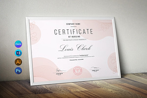 Canva Nursing Training Certificate, a Stationery Template by DesignDevisers