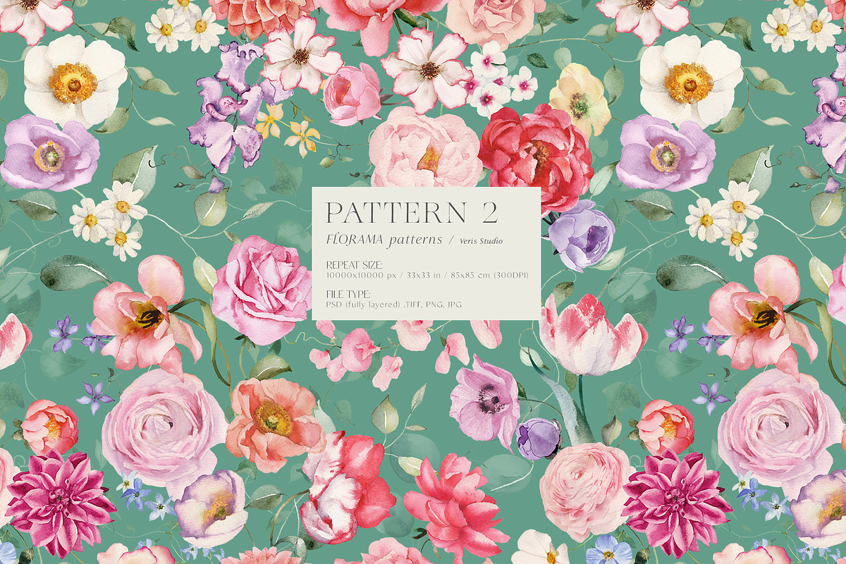 FLORAMA 6 Floral Seamless Patterns, a Pattern Graphic by Veris Studio (Photo 8 of 34)