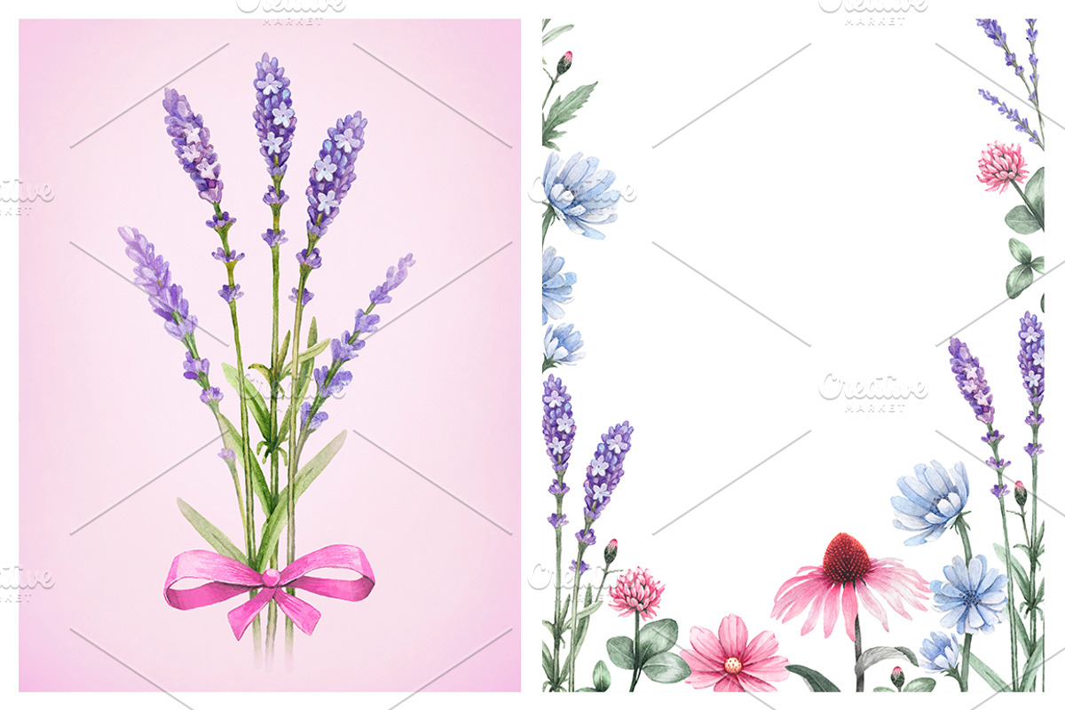 Blue and purple summer nature, a Texture Illustration by Sundra (Photo 8 of 9)