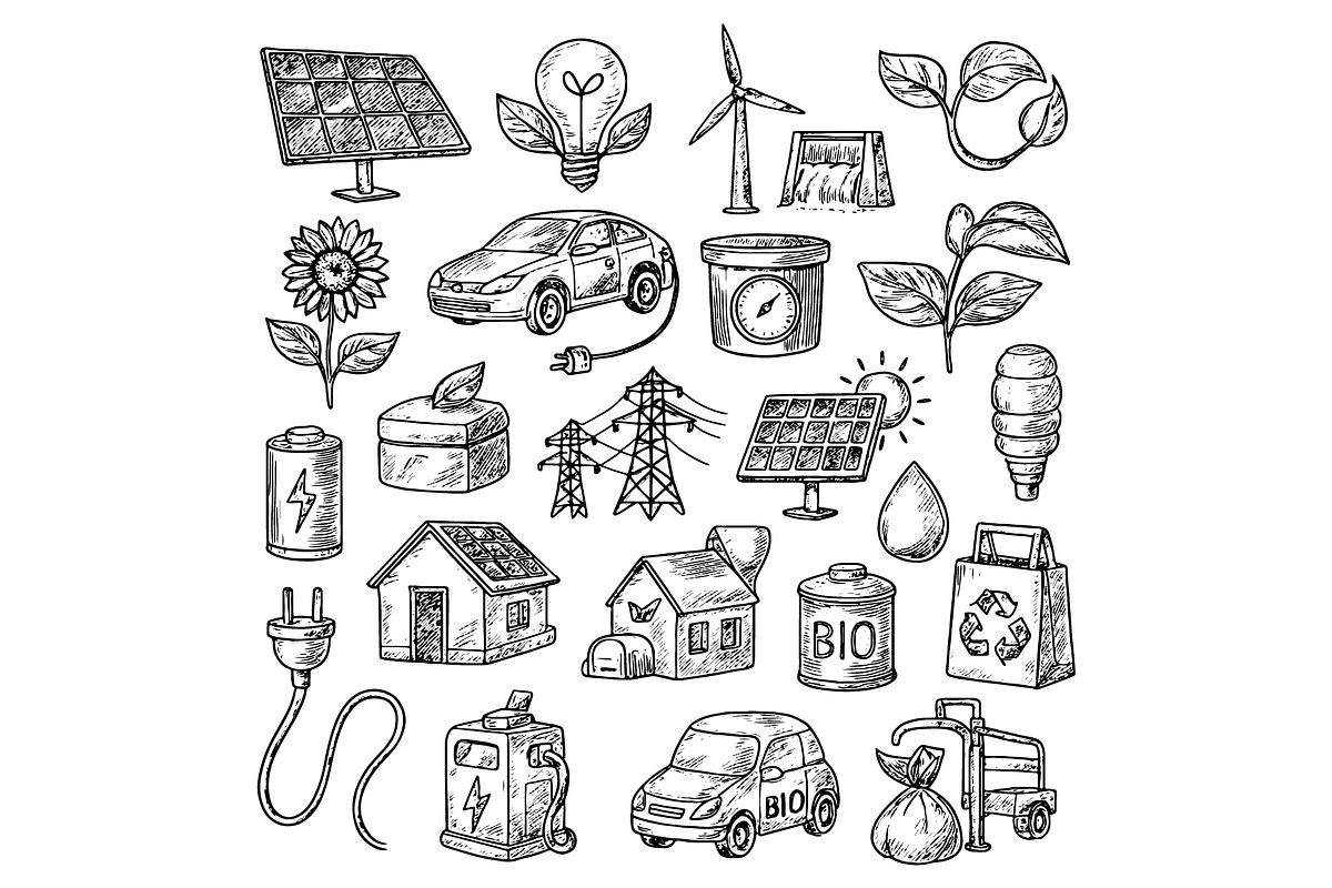 Eco Energy Renewable Icons, an Object Graphic by RT Studio