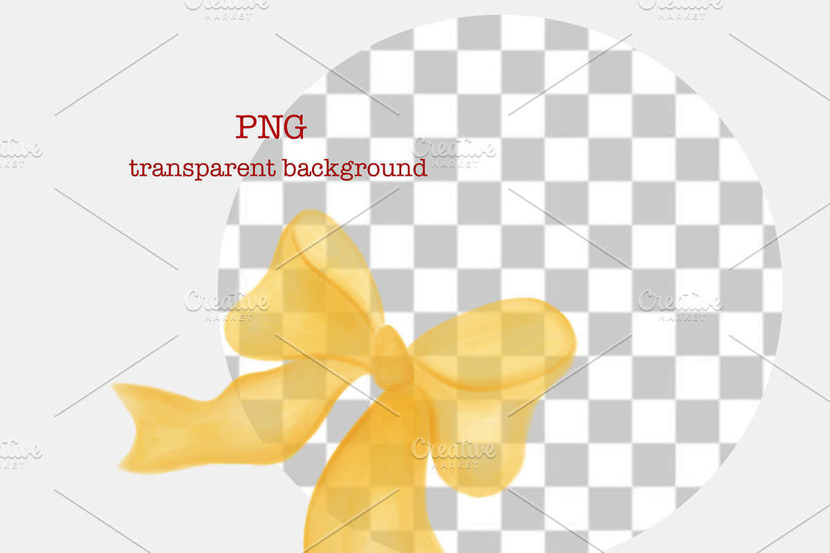 Whimsical Butter Yellow Bows clipart, a Decorative Illustration by Oleksandra Illustrates (Photo 4 of 13)