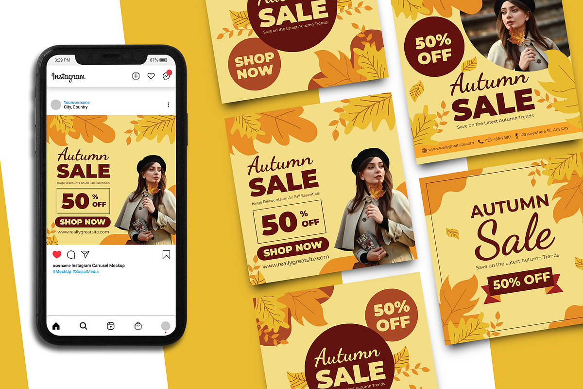 Autumn Sale Instagram Post Template, a Social Media Template by Artnivora.Std
