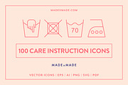 Care Instructions Line Icons, an Outline Icon by Made by Made (Thumbnail 1 of 8)