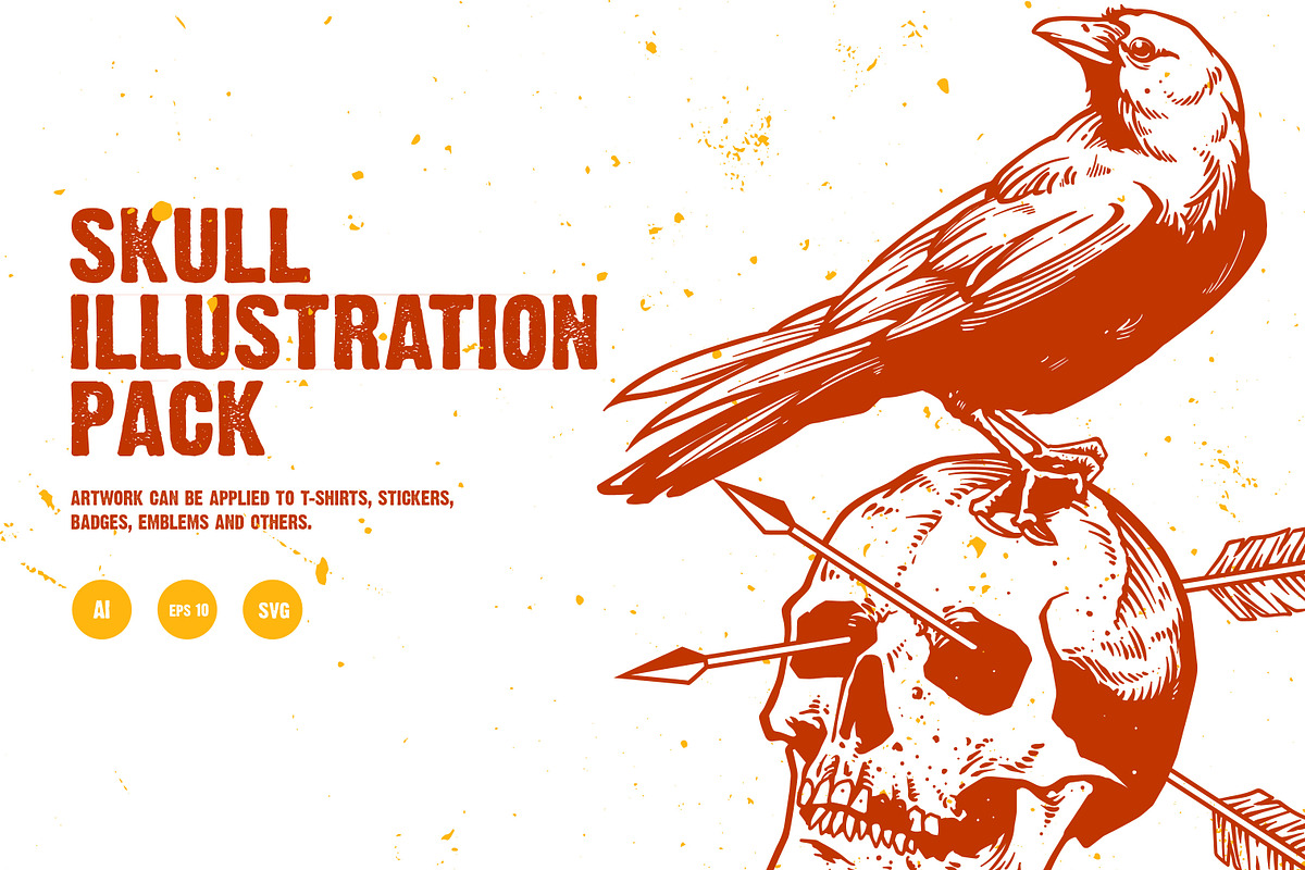 Skull Illustration BUNDEL, an Object Illustration by grindstudio (Photo 1 of 2)