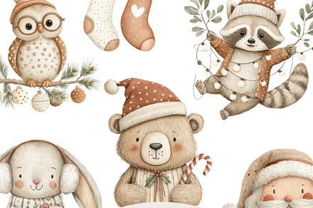 Cozy White Christmas Clipart Set, a Decorative Illustration by Pati Charm Studio