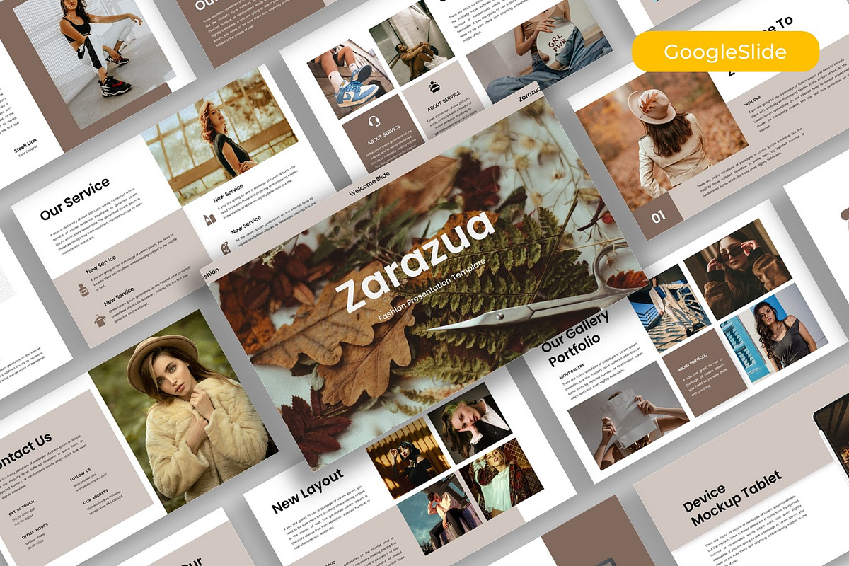 Zarazua – Fashion Google Slide, a Presentation Template by kreatifreya (Photo 1 of 5)