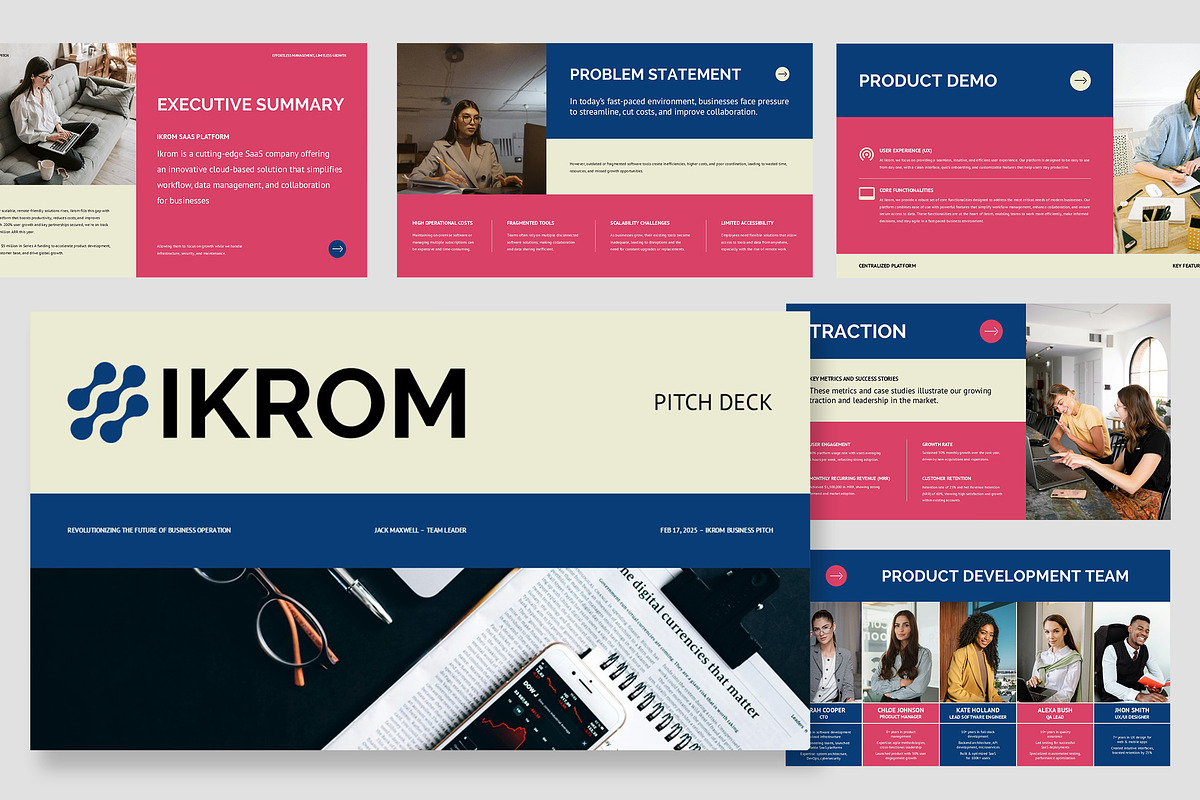 Ikrom : Saas Pitch Powerpoint, a Presentation Template by Punkl Camp (Photo 1 of 11)