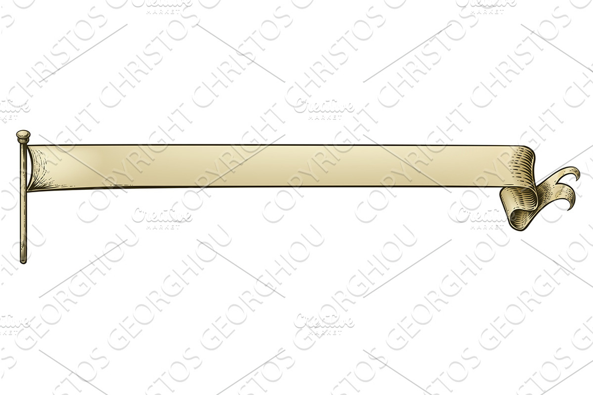 Scroll Vintage Woodcut Banner Paper, a Texture Illustration by Christos Georghiou
